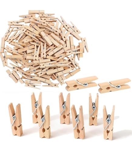 Zhenghebuy 100 Pièces Pinces à Linge Bois Mini 3.5 Cm - Clips Photo Naturels Pour Décoration DIY, Mariage, Artisanat Et Photos