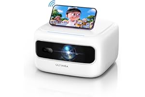 ULTIMEA 5G WiFi Portable Projector, Full HD 1080P Decoding Mini Projector 300 ANSI Lumens, Electric Focus, Low Latency, Outdoor Movie Projector Compatible with iOS Android Phone, TV Stick, Apollo P10