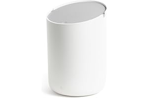 Kazai.® Mały Kosz na Śmieci 'Tove' - Ekskluzywny Miniaturowy Kosz Projektowy z Berlina | Do Łazienki, Kuchni i Biurka | Pojemność 1,5L, Antypoślizgowy, Wewnętrzny Kosz | Biały, Jasnoszary