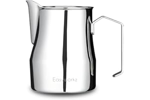Easyworkz Pichet à lait en acier inoxydable pour café, tasse à cappuccino latte art, 350 ml