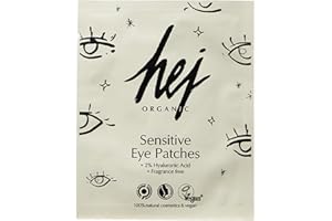 ‎HEJ ORGANIC Sensitive Eye Patches (4 Pack, je 3 ml) für sensible Haut, mindert Schwellungen & Trockenheitsfältchen, guter Halt, erfrischt und glättet dank Hyaluronsäure, Naturkosmetik, 100% vegan | HEJ ORGANIC