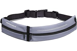 LRIKAS Marsupio Sportivo Impermeabile Marsupio Running Uomo Donna Cintura da Corsa per Telefono 6.5” iPhone 11 PRO Samsung Huawei Jogging Viaggio Trekking Bicicletta (Grigio)