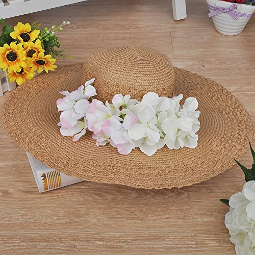 6st. künstliche Hortensie Brautstrauß weiß/rosa Blumen mit grünnen Blätter für Hochzeit Blumenarrangements Tisch Dekoration - 6