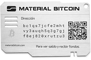 MATERIAL BITCOIN - Placa Estándar Español - Monedero Bitcoin físico - Imposible de hackear - Diseñado para durar 200 años - Fabricado bajo estrictas Medidas de Seguridad y privacidad