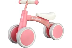 Itslife Bicicletta Senza Pedali per Bambini 1 Anni, Bicicletta Equilibrio con 4 Ruote per Ragazzi e Ragazze, Giocattolo per Bambini da 12 a 24 Mesi, Primo Bici Regalo di Compleanno