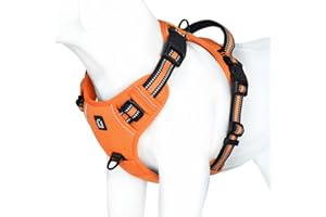 WALDSEEMÜLLER Harnais Chien Anti Traction, Réfléchissant Harnais De Chien Réglable Décourager Tirer Pet Gilet Durable en Nylon Harnais pour Chiens Moyen et Grand