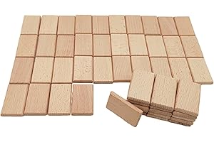 ANKTILY Pezzi vuoti in legno non finiti, con incisione laser, etichette vuote in legno di faggio, senza foro, per fai da te, artigianato, pittura, ornamenti (rettangolari, 50 pezzi)