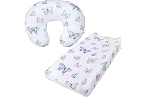 iEvolve Nursing Pillow Cover Breast feeding Pillow Support Positioner lounger cover for Baby Boy Girl, Cover Only(Butterfly)