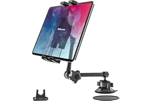 Oilcan Car Tablet Holder for Dashboard Windscreen, Heavy Duty Suction Tablet Mount for Truck [Full Angle & Metal Arm] for iPad Pro Air Mini, Galaxy Tab, Lenovo, iPhone, 4-12.9" Phones & Tablets
