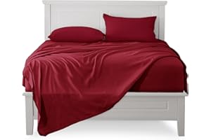 FARFALLAROSSA Lenzuola Matrimoniali Completo, Materiale 100% Puro Cotone, Lenzuola e 2 Federe da Letto, Biancheria da Letto Tinta Unita, bordeaux