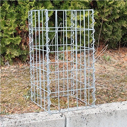 Gabionen Säule eckig, verzinkt, versch. Größen + kostenloser Versand / Steingabionen Steinkorb Gabionen Wand Drahtkorb Mauer Säule Säulen Säule 100,150,200,50 (4 Eck Säule 50 cm)