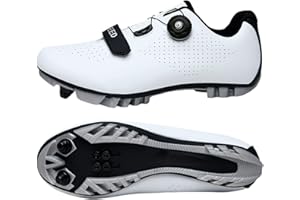 Surwin Zapatos Ciclismo MTB,Zapatillas de Ciclismo MTB Compatible con SPD Pedales para Hombre Mujer EU 36-47 Hebilla Giratoria Zapatos Mountain Bike con Tornillos y Calas