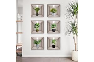 Traziewell Wall Stickers Tropical Leaves Green Plant Wall Sticker Peel and Stick Wall Art Decals for Living Room Bedroom TV Background 0405