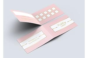 PRINTSERVIS Cartes de fidélité pliantes 10 boîtes design multi-usages pour esthéticienne coiffeuse boutiques bar barbier, fidélité carte multifonction confiance vos clients (50 pièces) (or rose)