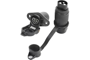 Yuanjoy 12V 3 Pin Plug Socket for Trailer Electrical Systems, 3 Pin Tractor Waterproof Connector - DIN-9680 for Cars, Truck, RV, Caravan, Agricultural Vehicles,Boat