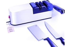 KISEELY Elektrischer Messerschärfer, 5 in 1 Messerschärfsystem mit gerader Klinge, Profi-Diamant Messerschärfer FüR Grob Schlerfen, Reparatur und Schärfen von Messern (ZC3)