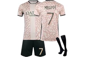 NileMAll Páris Maillot PSG Enfant de Fussball Soccer Jersey, Football T-Shirt et Short, Adultes et Enfants Maillot de Football, Garçon Vêtements de Football Extérieur avec Chaussette, Ensemble Paris