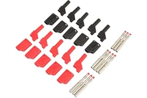 BOROCO 10pcs 4mm Stackable Bananenstecker,Innenkern aus Messing,Sicherheit Vollisolierte stapelbare Steckverbinder für Elektrotest labornetzteiltest Rot/Schwarz