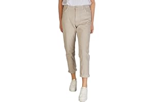 DENIMFY Cordhose Damen Mom Fit High Waist Gerades Bein Stretch DFLisa Cord Hose Pants Reißverschluss Taschen Einfarbig Grau Rose Blau Beige Grün S M L XL XXL