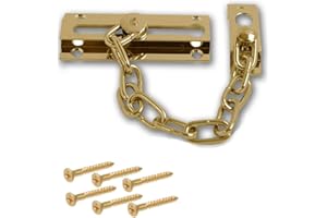 Merriway BH06518 - Catena di sicurezza per porta, in ottone massiccio lucido, confezione da 1, colore: Oro