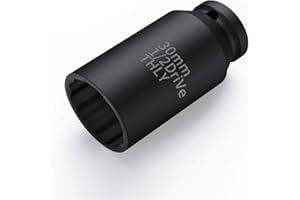 THLY 30mm Socket 1/2 Drive, Metric SAE 12-Point Deep Socket Set 1/2 Inch Impact Drive, CR-MO for Easy Removal of Axle Shaft Nuts (30MM)