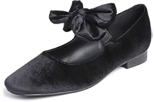 Feversole Women's Mary Jane Fashion Square Toe Easy Buckle Low Heel Slip On Flats