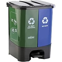 Nayasa 2 in 1 Dustbin - Dry Waste and Wet Waste Dustbin (19 Ltrs) - Small