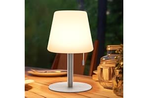 light to hope 2 Lampara de Mesa Exterior Recargable, Portatil LED Lampara Camping con Mando a Distancia, Regulable 8 Colores y Blanco Cálido, Lámpara Inalámbrica Para Jardín, Patio, Balcón