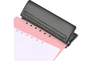 OTYMIOW Büro Locher 6 Fach Locher A4 A5 A6 B7 Metall Schwarz Locher Ordner Locher 6 Loch din A5 Papierlocher Lochstanzer Taschenlocher Bürobedarf Kleiner Locher 6 Fach Locher für 8 Blatt Lochstanzer Papier