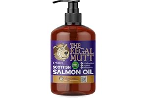 The Regal Mutt - Scottish Salmon Oil For Dogs, Cats, Horses, Ferrets & Pets - 100% Pure Premium Food Grade - Natural Omega 3, 6 & 9 Supplement - Promotes Coat, Skin, Joint and Brain Health (500 ml)