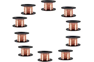 SPRIEßEN Alambre esmaltado de Cobre de 0,1 mm,10 Rollos, de Alambre de reparación de bobinado magnético, 12 m para conectar o soldar, Soldadura de Cobre Alambre Esmaltado Reparación Longitud del Cable