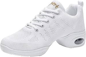 MEIDIASTRA Zapatos de jazz para mujer, con cordones, suela dividida, cojín de aire, plataforma moderna