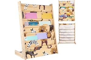 HUOLE Librería para niños, estante de 7 niveles para libros, suministros escolares para habitación infantil, guardería, guardería, 80 x 60 x 30 cm (color)