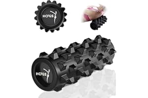 HCFGS Foam Rollers, Trigger Point Fitness Foam Roller Deep Tissue Muscle Massage Roller Yoga Pilates Roller for Relax Muscles, Balance Exercises, Physical Therapy, Pain Relief (Black 13 inch)