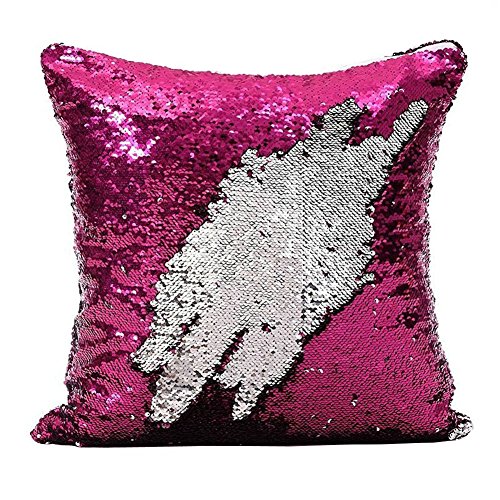 kunshop wendbar Pailletten Meerjungfrau Kissenbezüge 40 × 40 cm Magische Farbwechsel Kissenbezüge Weihnachtsdekoration （02） - 2