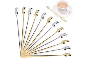 BONHHC Cocktail remuer Cuillères Cuillères à Café/Cuillère à Long Manche Acier Inoxydable/Café Crème Glacée Cocktail Yogourt Cuillères Mélangeuses en Acier Inoxydable （12 Pièces ）