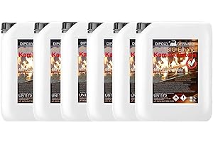 DIPOXY Bioethanol, Ethanol 80% Premium 30 L (6 x 5 L) - with Fireplace Crackle Effect, Bio-Ethanol for Decorative Fire, Table Fireplace, Fireplace & Garden Decorative Fire for Indoor and Outdoor Use - Smoke