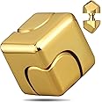 Fidget Toys Cube, Fidget Spinner Cube for Adults, Gadgets Desk Office Toys Fidget Sensory Toy, Leisure Stress Relief Tabletop Toy as Gift for Kids/Girls/Teens and Men (Gold)