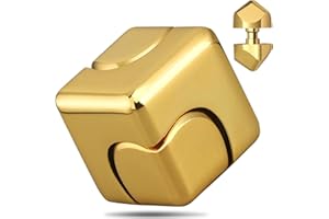 HOUKIG Fidget Toys Cube, Fidget Spinner Cube for Adults, Gadgets Desk Office Toys Fidget Sensory Toy, Leisure Stress Relief Tabletop Toy as Gift for Kids/Girls/Teens and Men (Gold)