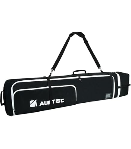 Sac Snowboard Sac De Ski à Roulettes DAUSROOB - Housse Rembourrée Pour Skis Jusqu'à 160cm | Transport Facile Polyester 1680d Imperméable