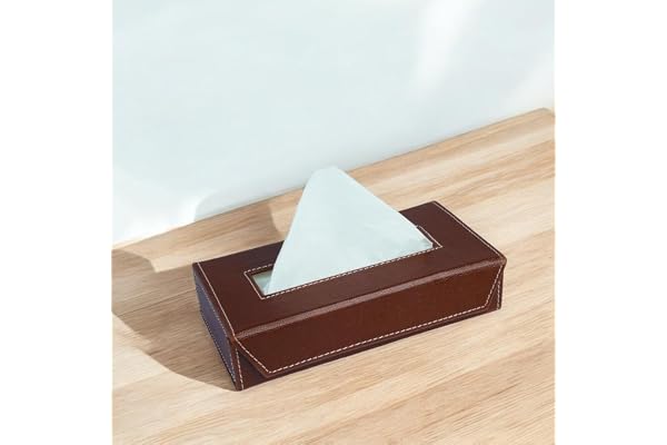 Tissue Box Holder with 100 Pulls Tissue Tissue Holder Tissue Box Holder for Home car Tissue Holder Gifting, Office Desks, Cars, Bathroom & Home Dcor Handcrafted Fine Leather (Brown)