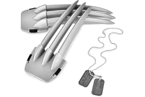 Hoappa Plastic Wolf Claws with Dog Tags Pendant Fit for Wolverine Costume Cosplay Props