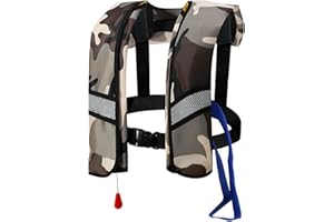 LIXQQS Gilet de Sauvetage Gonflable Automatique: 150N Veste Flottante Légère avec Sifflet pour Kayak Bateau Natation Adultes Enfants Jusqu’à 150kg