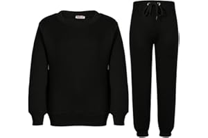 A2Z 4 Kids Girls Boys Plain Tracksuit Jumper Sweatshirt Set With Jogger Bottoms Comfortable PE School Sports Activewear Set Children Age 2-13 Years