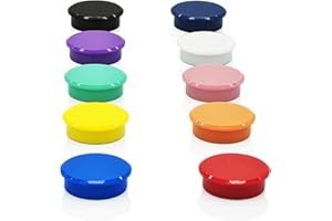 PYJLBX Calamite Potenti Calamite Frigorifero,10 Pezzi Magneti Calamite Piccole Calamita Colorati Magnete Potente Rotonde, Calamite per Lavagna Magnetica, per Frigo, Lavagne, Calendari (10 Colori)