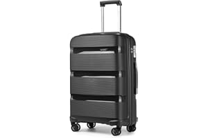 Kono Luggage Set Hard Shell Travel Trolley with 4 Spinner Wheels TSA Combination Lock Lightweight Polypropylene Suitcase