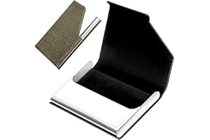 XYTAHDM Porta biglietti da visita, Porta Biglietti da Visita Portatile in Metal, Porta carte di credito in pelle PU e acciaio inossidabile, Porta Carte Credito Tascabile Professionale per Uomo Donna (Bronzo)