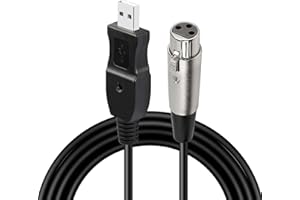 GELRHONR USB to XLR Microphone Cable,USB Male to 3Pin XLR Female Microphone Cable for Karaoke Singing/Instrument Recording(3M/10FT)