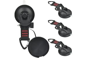 FOROREH 4pcs Ancre à Ventouse d'ancrage avec Fixation du Crochet d'Arrimage, Ancre à Ventouse pour Tentes Latéral de Voiture Accessoire de Bâche de Camping, Fixation de Bagages, Tendeurs de Voiture