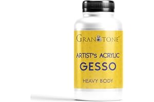 GRANOTONE Acrylic Gesso Water Base | Matte Finish | Interior/Exterior Use | Long Lasting For Acrylic Painting | Non-Toxic Universal Gesso Finish Primer, White